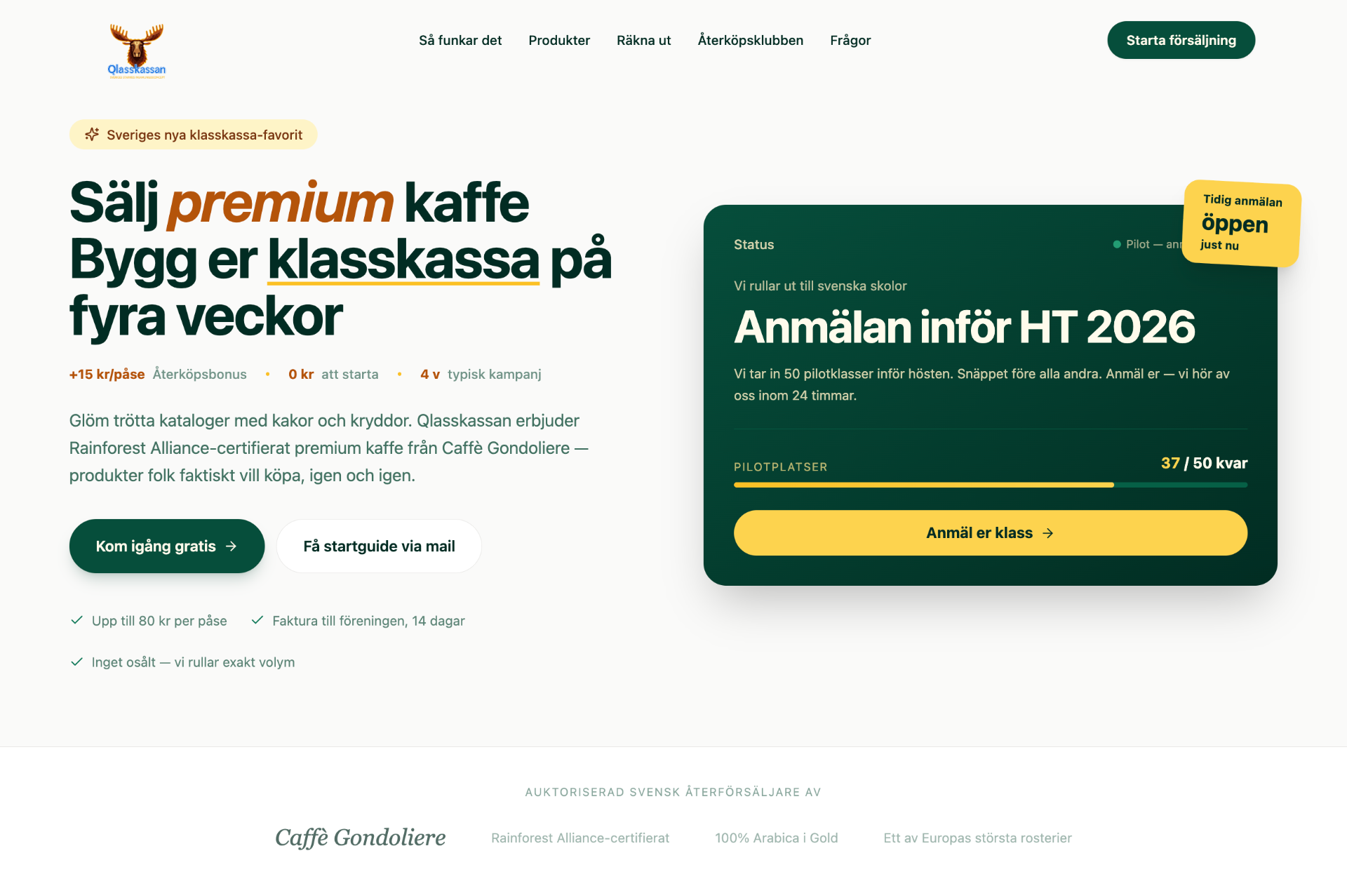 Qlasskassan – skolkampanj med pilotanmälan