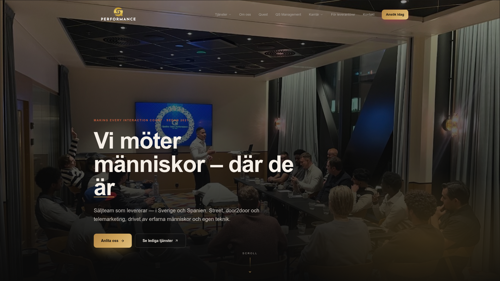 QS Management – mockup av webbprojekt